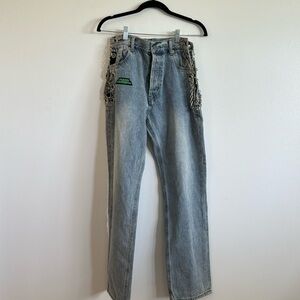 MUKZIN straight leg jeans with chain detailing